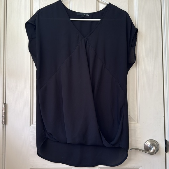 Ro&de Women’s pleated relaxed fit top blouse Medium black - Picture 1 of 5